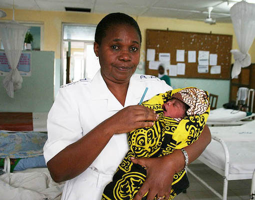 A maternity ward nurse at Bagamoyo hospital